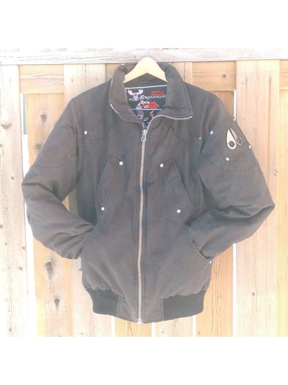 Moose Knuckles Debbie Bomber Jacket Women's XLDown Filled  no hood BLACK